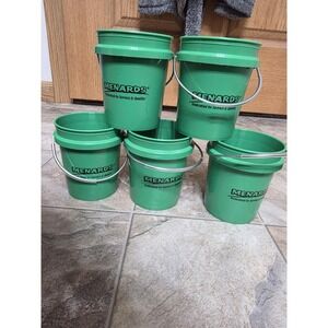 NEW! Set Of 5 Menards 400mL Mini Paint Pail Bucket W/ Steel Handle *RARE!*